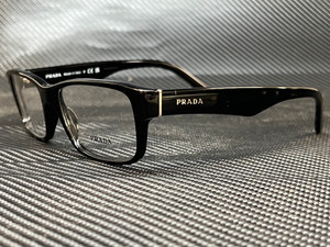 PRADA PR 16MV 1AB1O1 Gloss Black Rectangle 53 mm Men's Eyeglasses