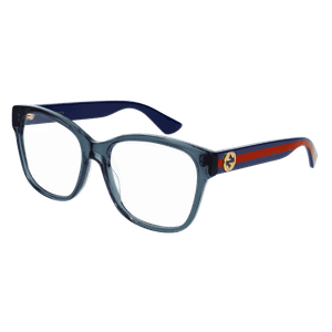 GUCCI GG0038ON 012 Blue Transparent Red Women's 54 mm Eyeglasses