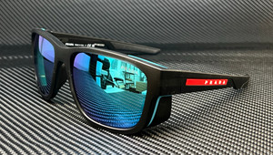 PRADA LINEA ROSSA PS 07WS 13C08R Matte Black Green Mirror Men's 59 mm Sunglasses