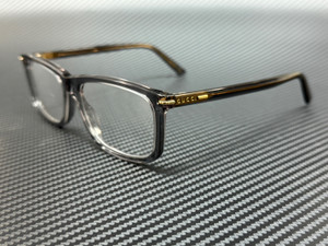 GUCCI GG1447O 004 Grey Transparent Men's Large 57 mm Eyeglasses