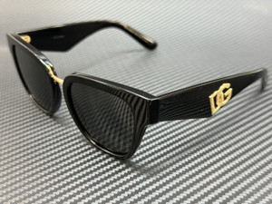 DOLCE & GABBANA DG4437 501 87 Black Grey Women's 51 mm Sunglasses