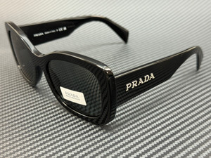 PRADA PR A08S 1AB5S0 Black Grey Women's 56 mm Sunglasses