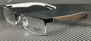 RAY BAN RX8412 2503 Black Rectangle 52 mm Unisex Eyeglasses