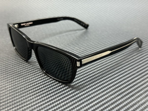 SAINT LAURENT SL 662 001 Black Dark Grey Men's 57 mm Large Sunglasses