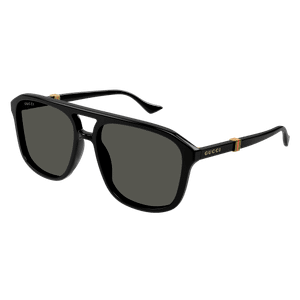 GUCCI GG1494S 001 Black Grey Men's Large 57 mm Sunglasses