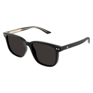 MONT BLANC MB0258SA 001 Black Grey Men's 55 mm Large Sunglasses