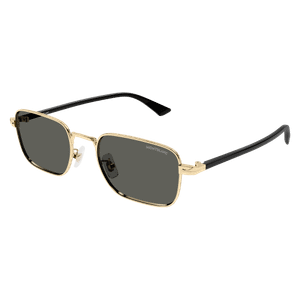 MONT BLANC MB0339S 001 Gold Black Smoke Unisex 53 mm Sunglasses