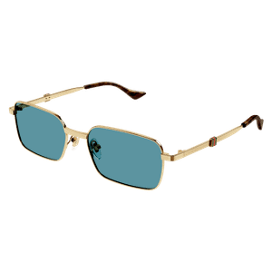 GUCCI GG1495S 003 Gold Blue Unisex Large 56 mm Sunglasses