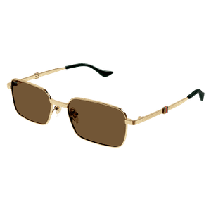 GUCCI GG1495S 002 Gold Brown Unisex Large 56 mm Sunglasses