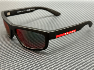 PRADA LINEA ROSSA PS 05ZS DG008F Black Rubbered Mirror Red Men's 59 mm Sunglasse