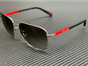 PRADA LINEA ROSSA PS 54ZS 1BC02M Silver Grey Gradient Men's 60 mm Sunglasses