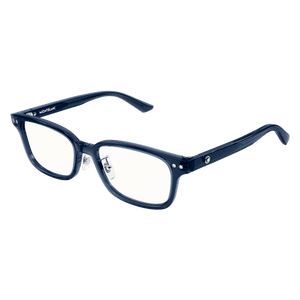MONT BLANC MB0379OJ 003 Blue Transparent Men's Medium 53 mm Eyeglasses