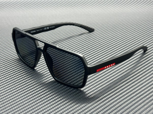 PRADA LINEA ROSSA PS A06S DG002G Black Rubbero Grey Polarized Men's 59 mm Sungla