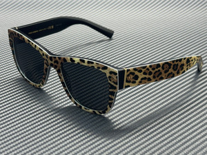 DOLCE & GABBANA DG4338 316387 Black Leo Grey Women's 52 mm Sunglasses