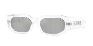 VERSACE VE4489U 148 8V Transparent Mirror Silver Men's 55 mm Sunglasses