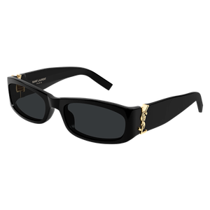 SAINT LAURENT SL M152 001 Black Gold Grey Women's 55 mm Sunglasses