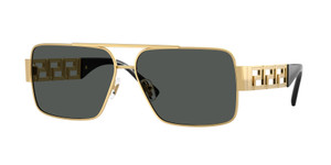 VERSACE VE2290 100287 Gold Dark Grey Men's 61 mm Sunglasses