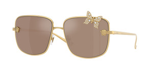 VERSACE VE2282 K0030W Real Gold Plated Rose Mirror Women's 59 mm Sunglasses