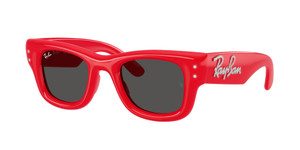 RAY BAN RB4940B 686187 Red Strass Grey Wayfarer Puffer Unisex 47 mm Sunglasses