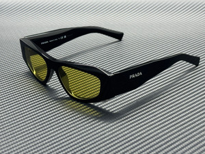 PRADA PR B19S 16K455 Black Yellow Men's 52 mm Sunglasses