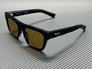 PRADA PR C03S 16K50P Black Dark Honey Men's 54 mm Sunglasses