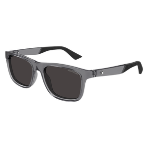 MONT BLANC MB0432S 003 Grey Transparent Men's Extra Large 55 mm Sunglasses