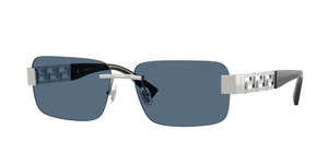 VERSACE VE2298 100180 Silver Dark Blue Men's 58 mm Sunglasses