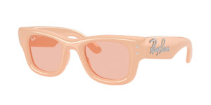 RAY BAN RB4940B 688884 Solid Nude Dark Pink Wayfarer Puffer Unisex 47 mm Sunglasses