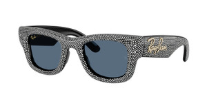 RAY BAN RB4940BP 686580 Black Dark Blue Wayfarer Puffer Unisex 47 mm Sunglasses