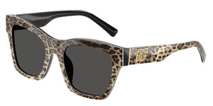 DOLCE & GABBANA DG4512 316387 Brown on Black Dark Grey Women's 53 mm Sunglasses