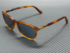 PERSOL PO3019S 96 56 Terra Di Siena Brown Blue Square Men's 52 mm Sunglasses