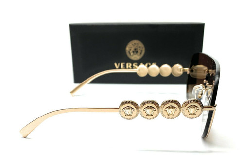 Brown Gradient Lens Details about   Versace Pilot Sunglasses VE2215 100213 Gold 