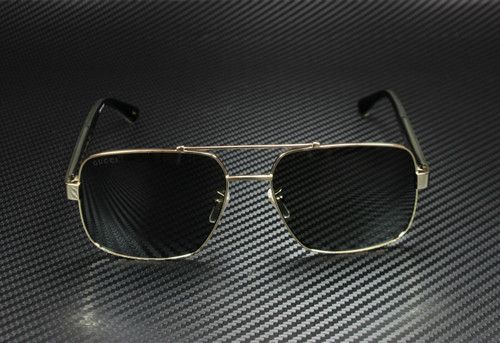 GUCCI GG0529S 001 Gold Square Rectangle Men's Sunglasses 60 mm