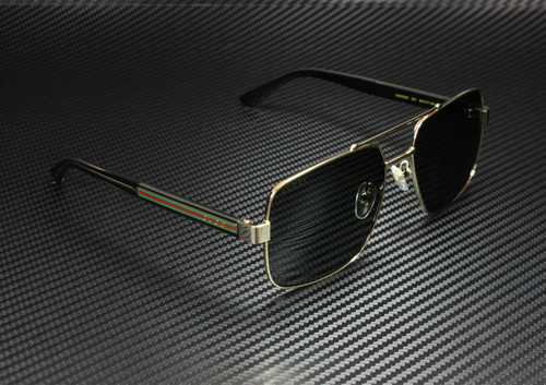 GUCCI GG0529S 001 Gold Square Rectangle Men's Sunglasses 60 mm