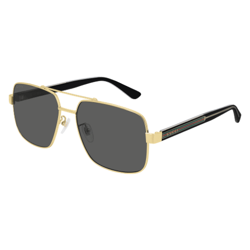 GUCCI GG0529S 001 Gold Square Rectangle Men's Sunglasses 60 mm
