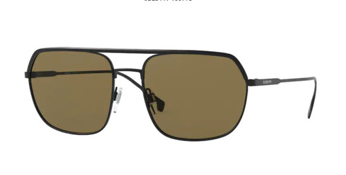 BURBERRY BE3117 100773 Matte Black Square Men's Metal 58 mm Sunglasses