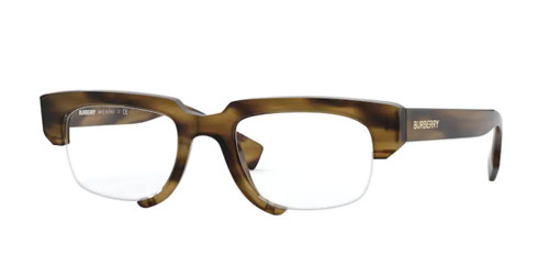 BURBERRY BE2314 3837 Striped Brown Rectangle Men's 49 mm Eyeglasses