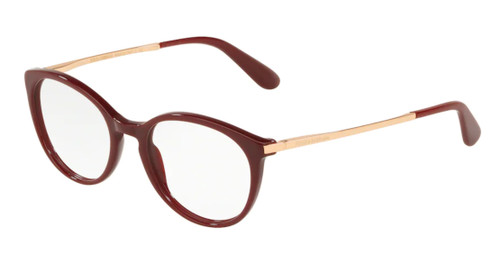 DOLCE & GABBANA DG3242 3091 Bordeaux Round Women's 50 mm Eyeglasses