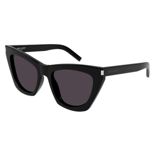 SAINT LAURENT SL 214 Kate 001 Cat Eye Black Grey 55 mm Women's Sunglasses