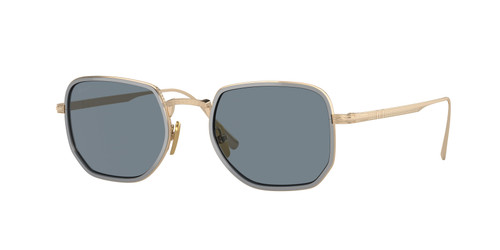 PERSOL PO5006ST 800556 Gold Silver Square Round Men's Titanium 47 mm Sunglasses