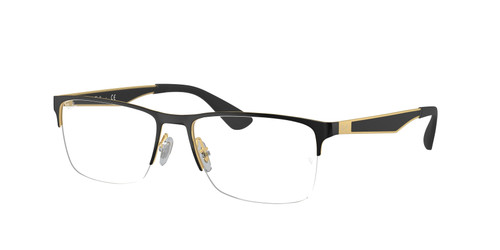 RAY BAN RX6335 2890 Black Rectangle 54 mm Unisex Eyeglasses