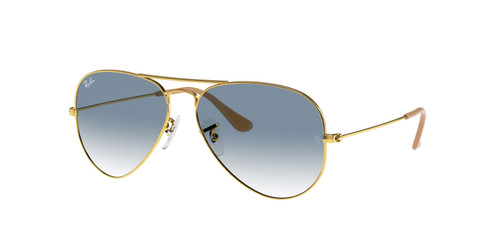 RAY BAN RB3025 001 3F Gold Pilot 55 mm Unisex Sunglasses