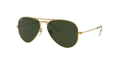RAY BAN RB3025 W3234 Gold Aviator 55 mm Unisex Sunglasses