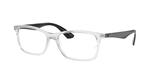 RAY BAN RX7047 5943 Transparent Square 56 mm Unisex Eyeglasses