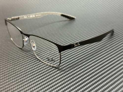 RAY BAN RX8416 2916 Matte Black on Gunmetal Square 55 mm Unisex Eyeglasses