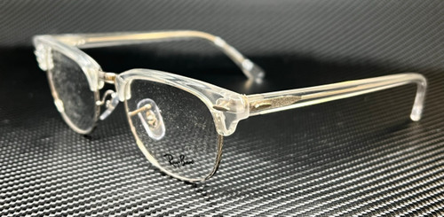 RAY BAN RX5154 2001 White Transparent Silver Clubmaster Unisex 51 mm Eyeglasses