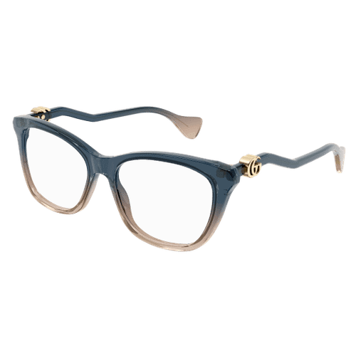 GUCCI GG1012O 002 Blue Transparent Rectangle Women's 54 mm Eyeglasses