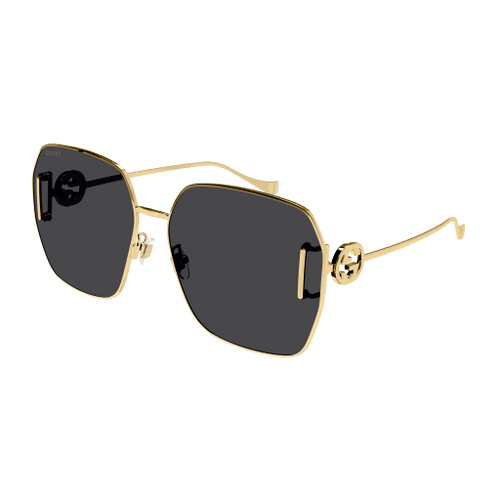 GUCCI GG1207SA 002 Gold Grey Women's 64 mm M Size Sunglasses