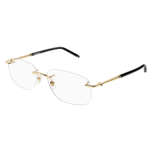 MONT BLANC MB0071O 003 Gold Men's Rectangle 58 mm Eyeglasses