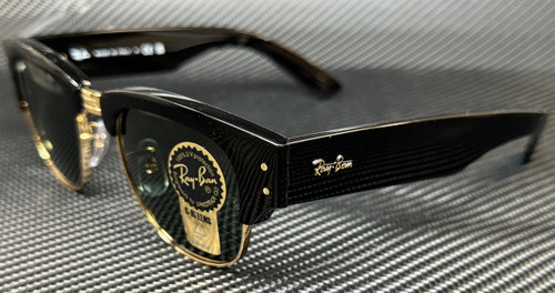 RAY BAN RB0316S 901 31 Black Green Mega Clubmaster Unisex 50 mm Sunglasses